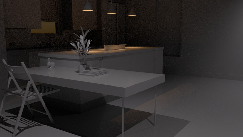 Lighting Test Render on premodeled scene